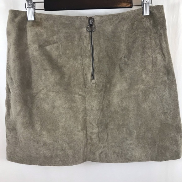 BlankNYC Genuine Suede Mini Skirt in Taupe - Picture 5 of 9